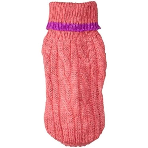 Fashion Pet Cable Knit Dog Sweater  Pink