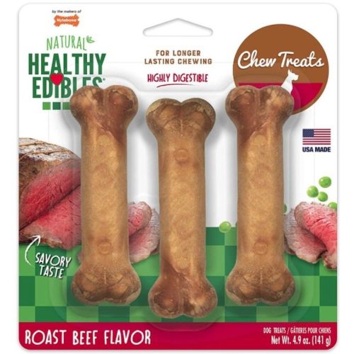 Nylabone Healthy Edibles Wholesome Dog Chews  Roast Beef Flavor