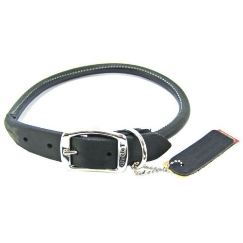 Circle T Pet Leather Round Collar  Black